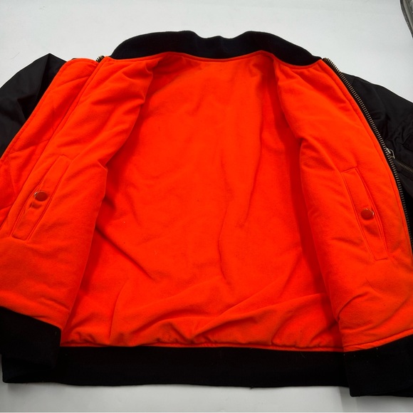 Vintage 70’s Elk‎ Mont MA-1 flight jacket size L black and orange. Ribbed collar - Picture 3 of 15